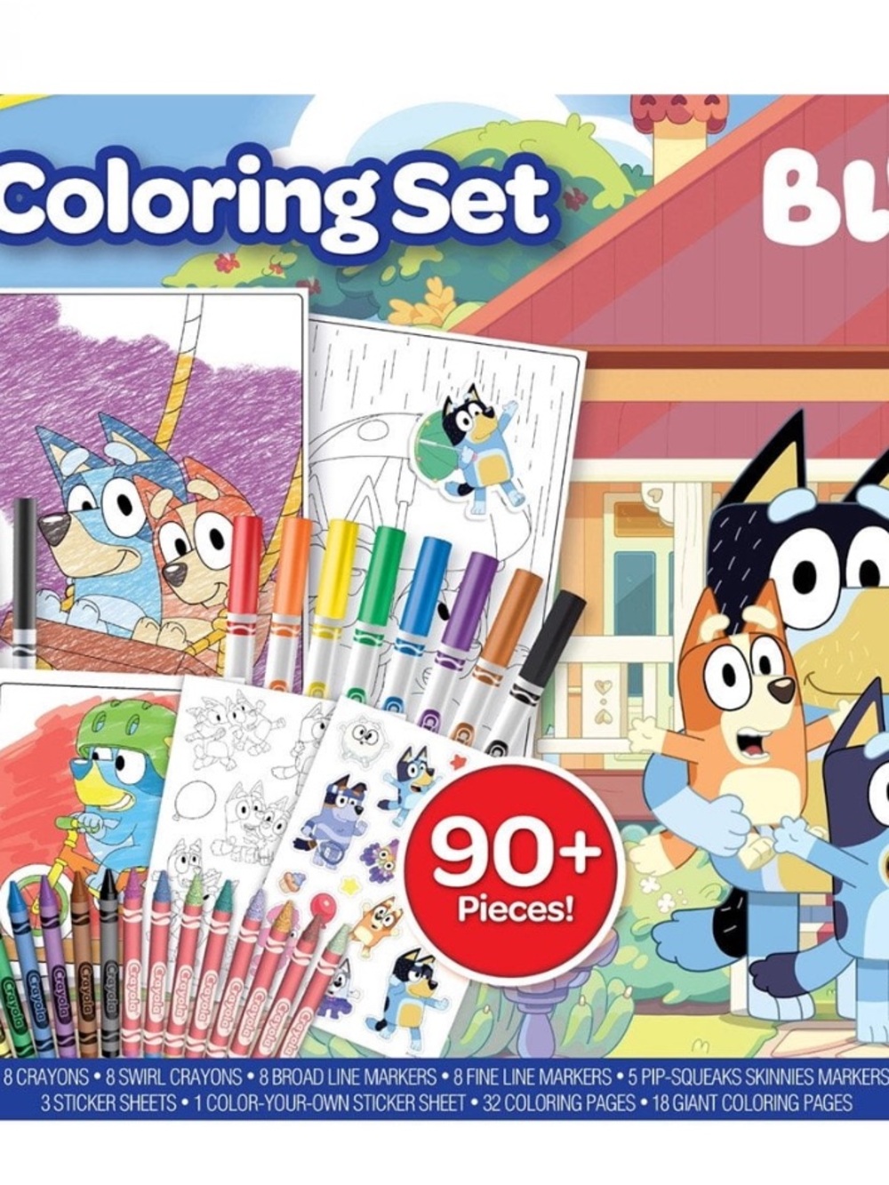 Coloring Set - 90+ Piece Kids Arts & Crafts Kit - Multicolor